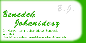 benedek johanidesz business card